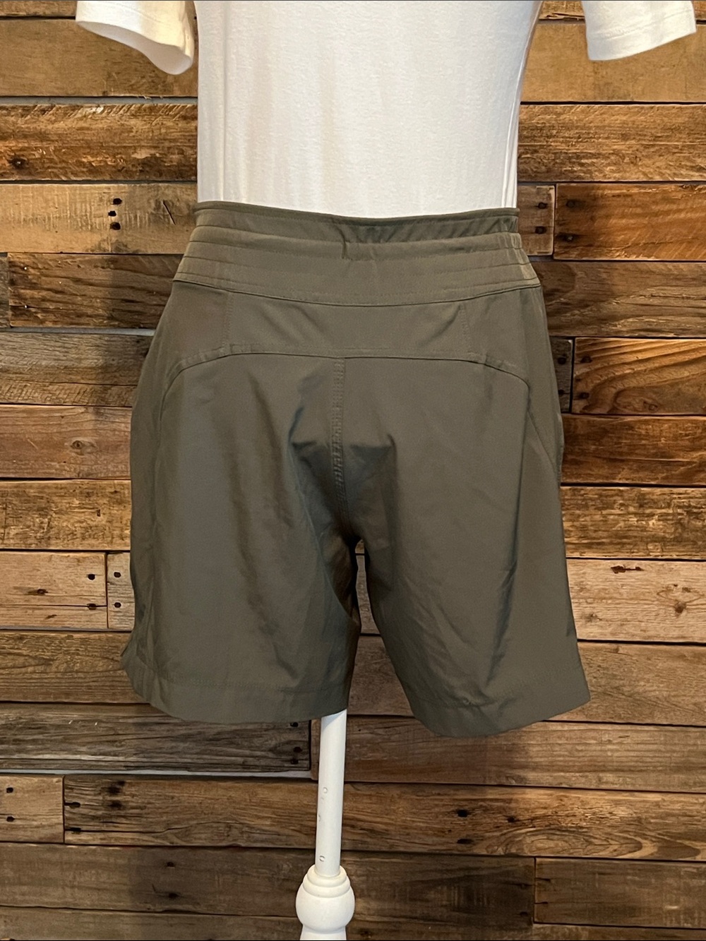 Women’s Olive Drawstring Casual Activewear Shorts - Picture 6 of 7